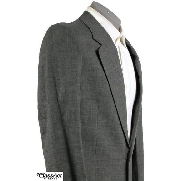Valentino Uomo Men 2 Button Notched Lapel Gray Blazer Suit Jacket Sport Coat 44R - Picture 3 of 8